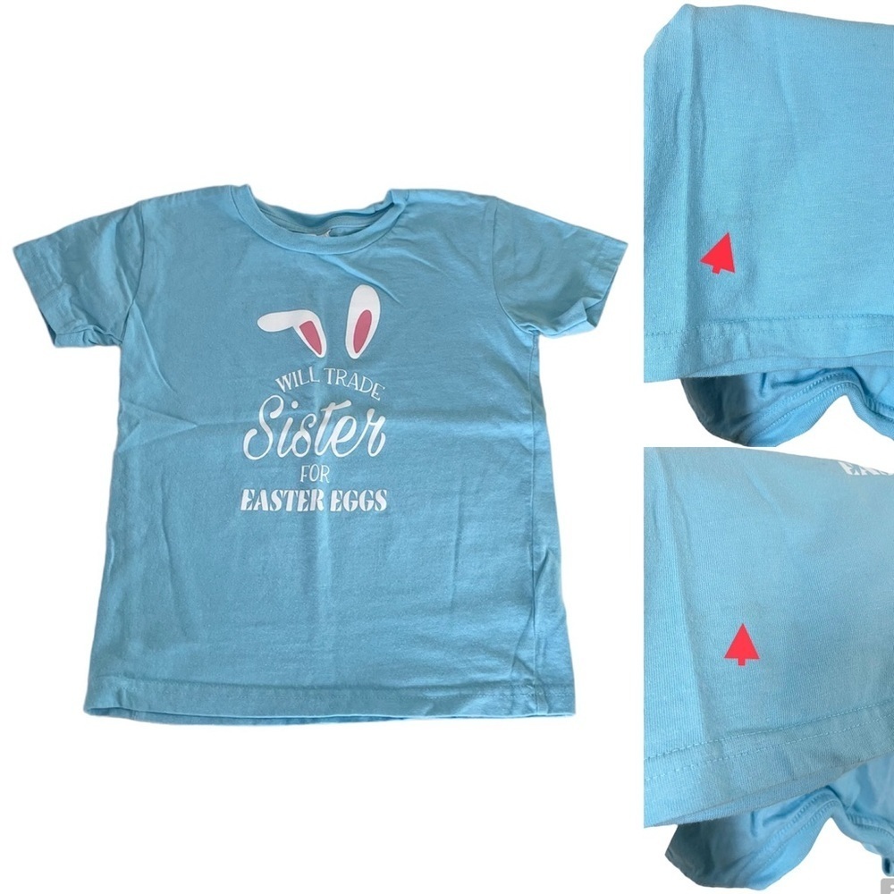 Creations of Grace 100% Cotton Blue Easter Graphic T-Shirt Toddler 4T